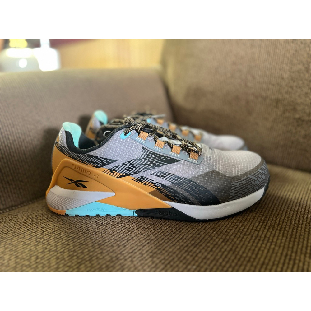 Men's Reebok Nano X1 Gray Orange Athletic Shoes Steel Toe Size 9.5 - Picture 3 of 8